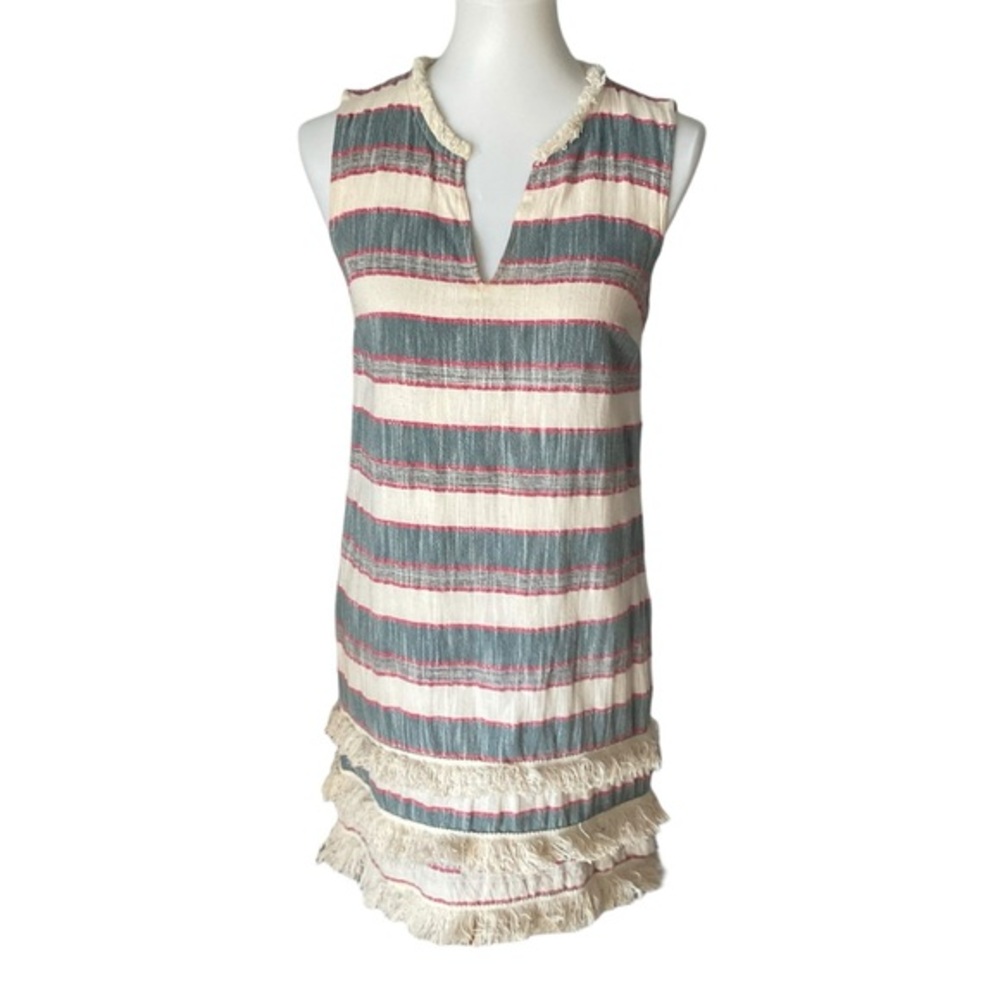Anthropologie Holding Horses Sleeveless Fringed Shift Dress Sz 4